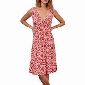 Boden Effie Red Print Jersey Knit Dress